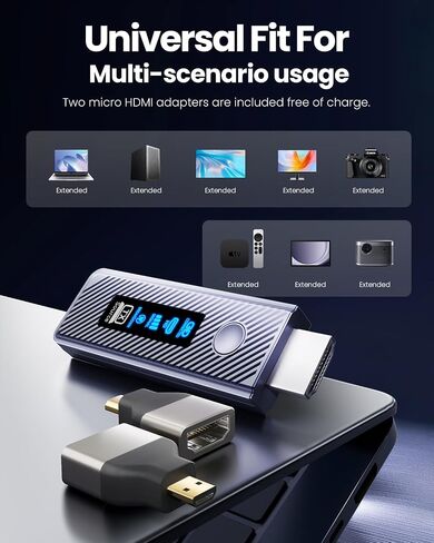 Wireless HDMI Transmitter and Receiver 328FT/100M,4K Decode Plug & Play Portable 5G+2.4G Wireless HDMI Remote Control Extenders for Video/PC/Projector/TV Box in Saudi Arabia