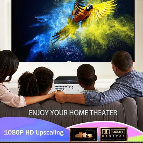 Blu Ray DVD Player, WISCENT Full HD 1080p Home Theater Disc System, Region A/1 Blu-Rays,HD Blu-Ray DVD Player for TV with Coaxial Audio/HDMI/AV/Output, USB Input, Built-in PAL NTSC in Saudi Arabia