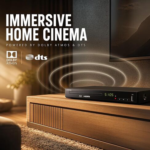 LONPOO LP-100 Blu-Ray Disc Player for TV 1080P DVD CD HDMI USB Upscaling | Includes HDMI & AV Cables, Built-in PAL NTSC, Coaxial Output, USB Input in Kuwait
