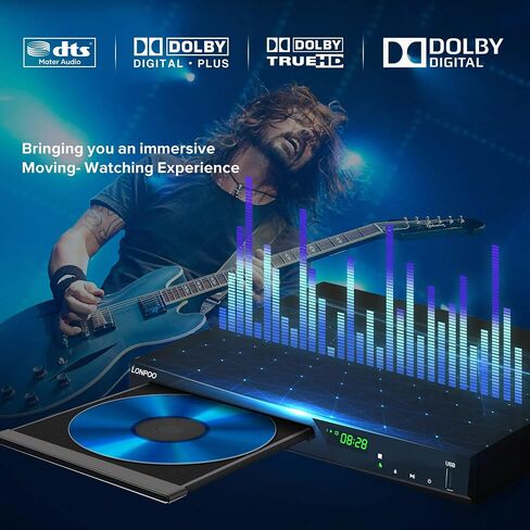 Blu Ray Player for TV,Full HD DVD Player HDMI with Dolby Digital TrueHD/DTS | Region A Blu-ray,Region Free DVD Disc,DVD Upscaling,1080P Home Theater DVD CD Player, Support HDD and USB Playback in Saudi Arabia