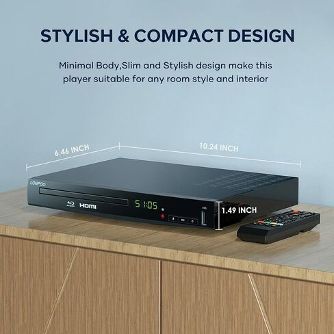 Blu Ray Player for TV,Full HD DVD Player HDMI with Dolby Digital TrueHD/DTS | Region A Blu-ray,Region Free DVD Disc,DVD Upscaling,1080P Home Theater DVD CD Player, Support HDD and USB Playback in Saudi Arabia