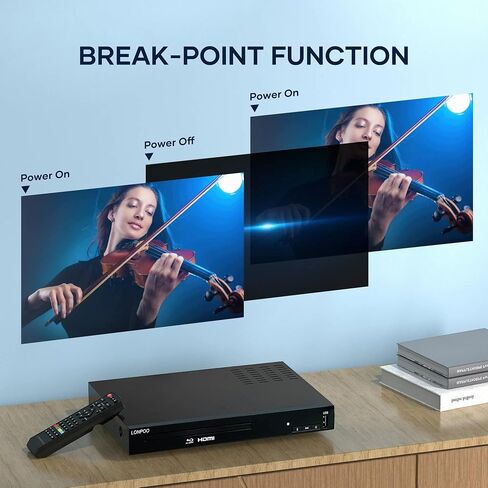 Blu Ray Player for TV,Full HD DVD Player HDMI with Dolby Digital TrueHD/DTS | Region A Blu-ray,Region Free DVD Disc,DVD Upscaling,1080P Home Theater DVD CD Player, Support HDD and USB Playback in Saudi Arabia