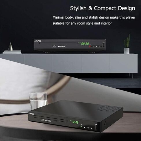 Blu Ray Player for TV,Full HD DVD Player HDMI with Dolby Digital TrueHD/DTS | Region A Blu-ray,Region Free DVD Disc,DVD Upscaling,1080P Home Theater DVD CD Player, Support HDD and USB Playback in Saudi Arabia