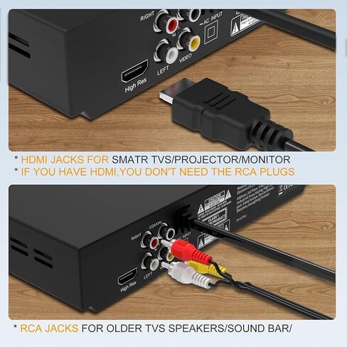 DVD Player, HDMI Region Free DVD Players for Smart TV, 1080P Upscaling, USB Input, HDMI/RCA Output Cable Included, Breakpoint Memory, Built-in PAL/NTSC, CD Players for Home in Saudi Arabia