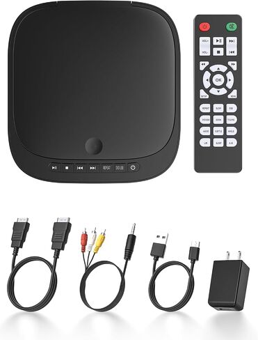 Mini DVD Players for TV that Plays All Regions and Formats | 1080P Small DVD Player with HDMI, AV Output, USB/TF Card Input,DVD CD Players for Home with Remote Control in Saudi Arabia