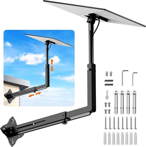 Starlink Mount for Standard 4/4X/Gen 3, Adjustable Starlink Wall Mount Gen 3/V3 with Telescoping Arm, Rustproof, Weatherproof for Concrete/Wood Walls, Starlink Wall Mounts for Dishes in Saudi Arabia
