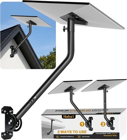 Mount for Starlink Standard 4 4X Gen 3, Adjustable 25" Roof Mounting Kit | Include Aluminum Pipe Adapter, Adjustable Starlink Wall Mount, Long Heavy Duty Starlink Pole Mount, Easy Installation in Kuwait