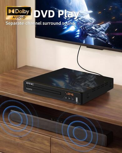 All Region HDMI DVD Player for TV, Multi Formats & Metal Housing, Compact CD Player with USB Port/Dolby Digital Sound for Smart TV, Elderly, Home Stereo System, Included HDMI Cable & Remote in Saudi Arabia