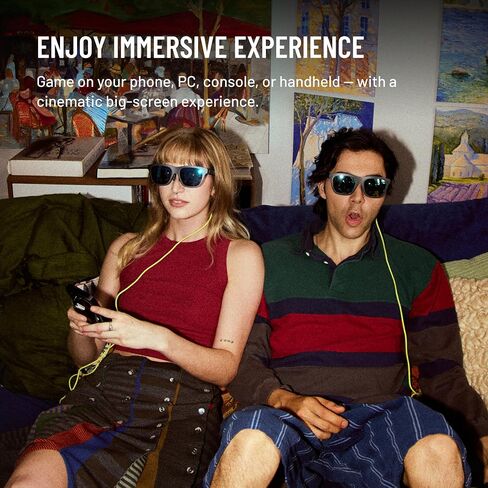 XREAL xbx a01+ AR Glasses, 147'' Big-Screen Display for Movies & Gaming | 62g Ultralight, Bright 1600-nit HDR10, USB-C DP for iPhone, iPad, Android, Steam Deck, ROG & PC in Saudi Arabia