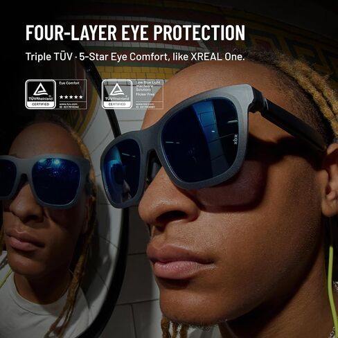 XREAL xbx a01+ AR Glasses, 147'' Big-Screen Display for Movies & Gaming | 62g Ultralight, Bright 1600-nit HDR10, USB-C DP for iPhone, iPad, Android, Steam Deck, ROG & PC in Saudi Arabia