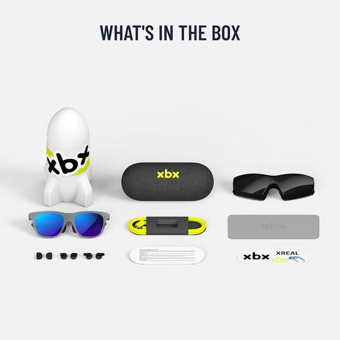 XREAL xbx a01+ AR Glasses, 147'' Big-Screen Display for Movies & Gaming | 62g Ultralight, Bright 1600-nit HDR10, USB-C DP for iPhone, iPad, Android, Steam Deck, ROG & PC in Saudi Arabia