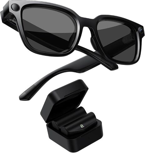 Rokid AI Glasses Style Pack,Smart Audio Glasses with Camera & Power Capsule | Non-display smart audio glasses with ChatGPT & Gemini, 12MP camera, 3K POV video, real-time audio translation, calls & music in Saudi Arabia
