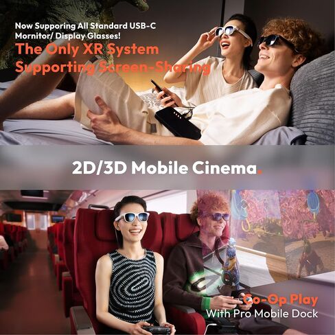 VITURE Pro XR/AR Glasses, 135" 120Hz 1000Nits Display, Harman Audio, Myopia Adjustments, Electrochromic Film, for iPhone 17/16/15/Android/Mac/PC/Steam Deck, First-Ever XR Experience for Switch 2 in Saudi Arabia
