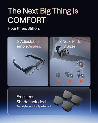 VITURE Pro 2 XR/AR Glasses - UltraClarity 3.0 Myopia Adjustment -5.0D 146" | 120Hz 50°FOV with Sony Micro-OLED, 1600 Nits, 63g, for Switch/Switch 2, Steam Deck,iPhone 15 & Later, Android, Mac/PC in Saudi Arabia