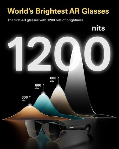RayNeo Air 3s Pro AR/XR Glasses 201" 1200 Nits 120Hz HueView 2.0 Display | 120Hz Smooth Visuals, 1200 Nits Brightness, Gaming Optimized, iPhone 17/16/15, Android, Mac, Switch 2, PS5, Steam Deck in Saudi Arabia