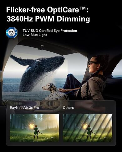 RayNeo Air 3s Pro AR/XR Glasses 201" 1200 Nits 120Hz HueView 2.0 Display | 120Hz Smooth Visuals, 1200 Nits Brightness, Gaming Optimized, iPhone 17/16/15, Android, Mac, Switch 2, PS5, Steam Deck in Saudi Arabia