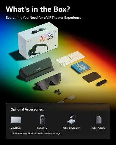 RayNeo Air 3s Pro AR/XR Glasses 201" 1200 Nits 120Hz HueView 2.0 Display | 120Hz Smooth Visuals, 1200 Nits Brightness, Gaming Optimized, iPhone 17/16/15, Android, Mac, Switch 2, PS5, Steam Deck in Saudi Arabia