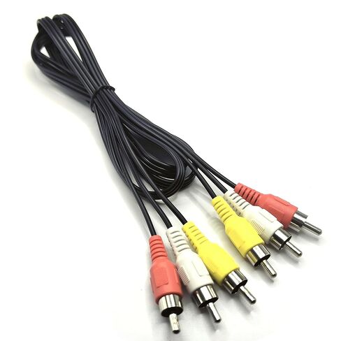 3 RCA Cable Audio Video Composite Cable, 5 ft RCA 3-Male to 3-Male, for TV, VCR, DVD, Satellite, and Home Theater Receivers in Saudi Arabia