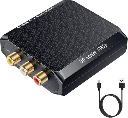 RCA to HDMI Adapter, 1080P AV to HDMI Converter, Mini Composite CVBS Audio Video Adapter Supports PAL/NTSC for VCR/VHS/Xbox/PS3/STB/N64/Wii/TV/PC/Blue-Ray DVD Players in Saudi Arabia