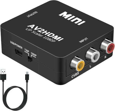 DigitConvert RCA to HDMI Converter, AV to HDMI Adapter, 1080P Mini RCA Composite CVBS Audio Video Converter Supports PAL/NTSC Compatible with PC/Laptop/Xbox /PS4 /TV/STB/VHS/VCR/Blue-Ray in Saudi Arabia