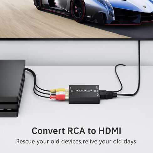 DigitConvert RCA to HDMI Converter, AV to HDMI Adapter, 1080P Mini RCA Composite CVBS Audio Video Converter Supports PAL/NTSC Compatible with PC/Laptop/Xbox /PS4 /TV/STB/VHS/VCR/Blue-Ray in Saudi Arabia