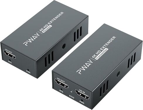 موسع HDMI 4K عبر إيثرنت Cat5 Cat6 Cat7 حتى 230 قدمًا، مع الأشعة تحت الحمراء، حلقة للخارج، 4K@30 هرتز 1080P HDMI محول فيديو POC مع فتحات، سهل التركيب (HT275) in Kuwait