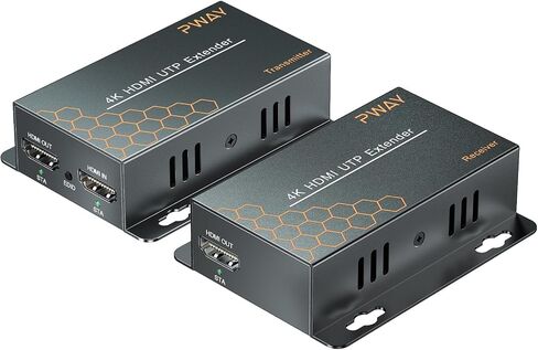 4K HDMI Extender Over Ethernet Cat5 Cat6 Cat7 Upto 230ft, with IR, Loop Out, 4K@30Hz 1080P HDMI Transmitter Receiver Video Converter POC with Holes, Easy Installation (HT275) in Saudi Arabia