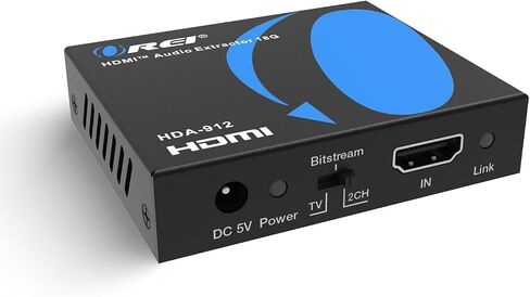 OREI 4K@60Hz HDMI Audio Converter Extractor- SPDIF & 3.5mm Output, HDCP 2.2 | HDMI to Audio, HDMI Audio Extractor 4K 60Hz, Dolby Digital/DTS Passthrough, HDR10, Dolby Vision, CEC in Saudi Arabia