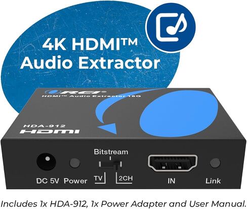 OREI 4K@60Hz HDMI Audio Converter Extractor- SPDIF & 3.5mm Output, HDCP 2.2 | HDMI to Audio, HDMI Audio Extractor 4K 60Hz, Dolby Digital/DTS Passthrough, HDR10, Dolby Vision, CEC in Saudi Arabia