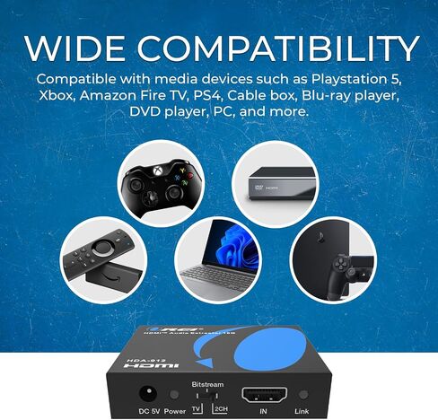 OREI 4K@60Hz HDMI Audio Converter Extractor- SPDIF & 3.5mm Output, HDCP 2.2 | HDMI to Audio, HDMI Audio Extractor 4K 60Hz, Dolby Digital/DTS Passthrough, HDR10, Dolby Vision, CEC in Saudi Arabia