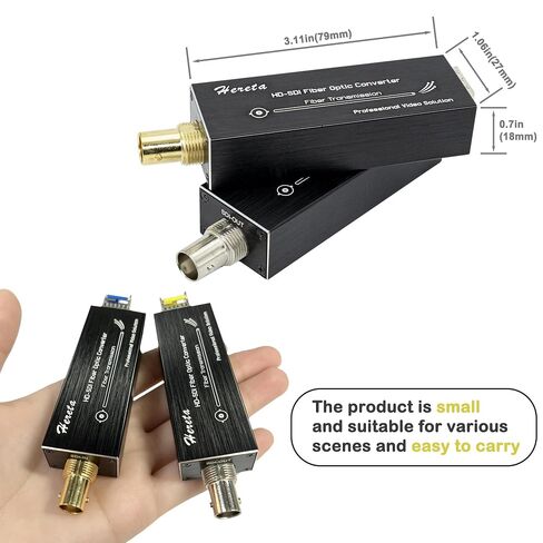 Mini HD-SDI Fiber Extender, 1080P Video Extender, Fiber Converter Kit with SFP Module up to 20km Over Single-Mode, Optical Transceiver with Type-C Power, Uncompressed, No Loss & Delay in Saudi Arabia