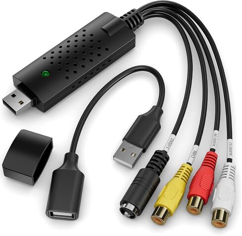 Capture Card, USB Video Capture Card Device, Audio Video Converter Grabber for RCA to USB-Convert VHS Mini DV VCR Hi8 DVD to Digital, for PC TV Tape Player Camcorder, MAC Windows Vista Compatible in Saudi Arabia