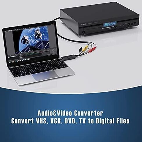 Capture Card, USB Video Capture Card Device, Audio Video Converter Grabber for RCA to USB-Convert VHS Mini DV VCR Hi8 DVD to Digital, for PC TV Tape Player Camcorder, MAC Windows Vista Compatible in Saudi Arabia