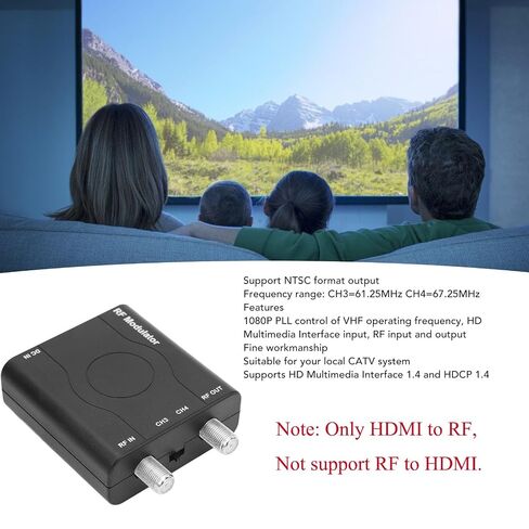HDM61 HDMI to Coax Adapter, HDMI to RF Modulator NTSC Format | 1080P PPL Control, Plug & Play, Covert HD Multimedia to Radio Frequency Analog Signal, VHF CH3/ CH4, for TV Game Console in Saudi Arabia