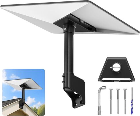 Standard 4/4X Mount for Starlink, 360° Adjustable Gen 3 Dish Wall Mount with Aluminum Adapter, Rust-Resistant Roof and Eave Mounting Kit for Outdoor Use in Saudi Arabia