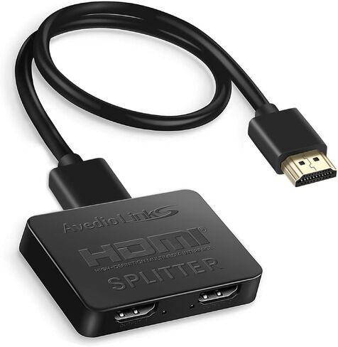 avedio links HDMI Splitter 1 in 2 Out [with 4 Ft Hdmi Cable], Mirror Only | Not for Extended Display, 4K 1x2 HDMI Splitter 1 to 2 for 3D 1080P@60Hz, Copy 1 Source to 2 Displays at The Same Time in Saudi Arabia