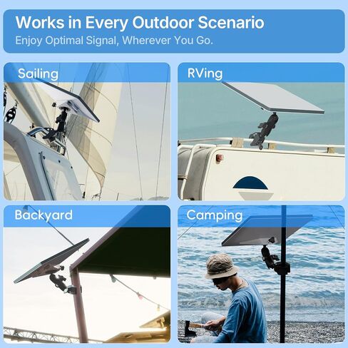 for 2026/2025 Starlink Mini Clamp Mount and 2024 Pipe Adapters, Born for Starlink Mini Pipe Adapter and Flat Mount for RV/Pole/Yacht/Camper/Guardrails, 2 in 1 Design in Saudi Arabia
