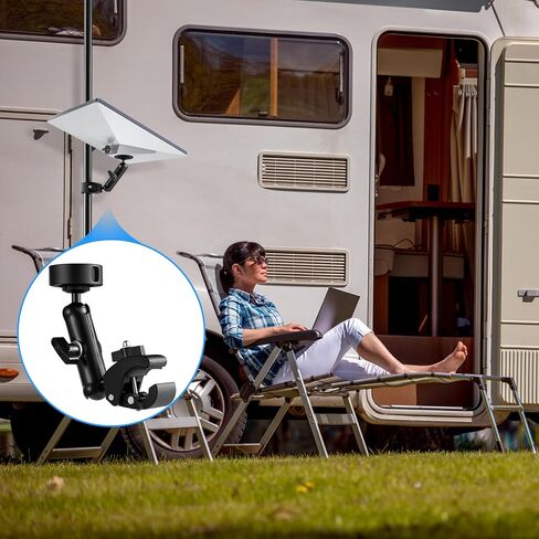 for 2026/2025 Starlink Mini Clamp Mount and 2024 Pipe Adapters, Born for Starlink Mini Pipe Adapter and Flat Mount for RV/Pole/Yacht/Camper/Guardrails, 2 in 1 Design in Saudi Arabia