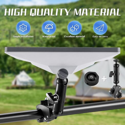 for 2026/2025 Starlink Mini Clamp Mount and 2024 Pipe Adapters, Born for Starlink Mini Pipe Adapter and Flat Mount for RV/Pole/Yacht/Camper/Guardrails, 2 in 1 Design in Saudi Arabia