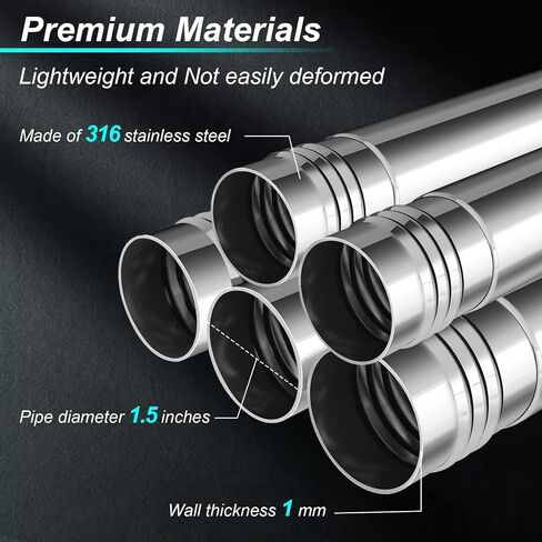 Starlink Standard 4/4X Pole Mount, 10Ft Starlink Gen 3/4 Ground Pole Mount | 1.5'' Stainless Steel Pole, No-Dig Spiral Ground Anchor, Starlink Mounting Kit Pipe Adapter Accessories, Portable Adjustable in Saudi Arabia