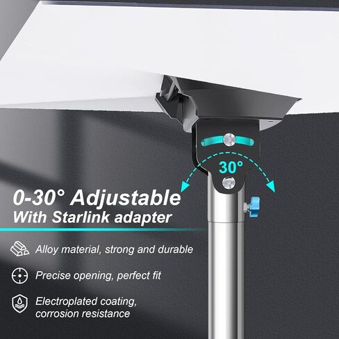 Starlink Standard 4/4X Pole Mount, 10Ft Starlink Gen 3/4 Ground Pole Mount | 1.5'' Stainless Steel Pole, No-Dig Spiral Ground Anchor, Starlink Mounting Kit Pipe Adapter Accessories, Portable Adjustable in Saudi Arabia