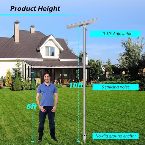 Starlink Standard 4/4X Pole Mount, 10Ft Starlink Gen 3/4 Ground Pole Mount | 1.5'' Stainless Steel Pole, No-Dig Spiral Ground Anchor, Starlink Mounting Kit Pipe Adapter Accessories, Portable Adjustable in Saudi Arabia