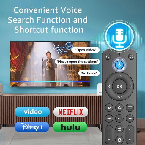 Replacement Remote for Fire TV, Fire Stick, FireStick, Insignia AMZ Fire TV | 1 Year Warranty, for Toshiba/Amazon/Hisense/TCL Fire TV, for Fire Cube, Voice Control, 2 Custom Buttons, Premium ABS Material in Saudi Arabia