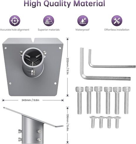 Heavy Duty Mounting Tube Adapter for Metal Poles, Stable Signal Reception, Ceiling Wall Ground Installation in Saudi Arabia