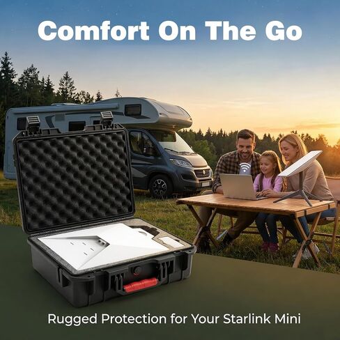 Starlink Mini Case, Waterproof Hard Case Fits Starlink Mini Accessories | Crushproof with Precision Cut Foam, Starlink Mini Storage Case with Shoulder Strap for Outdoor Travel Camping, RV Accessories in Saudi Arabia