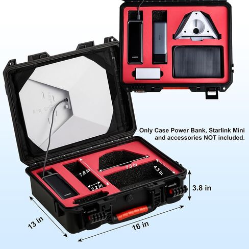 Starlink Mini Case, IP67 Waterproof Hard Travel Carrying Case for Starlink Mini with In-Case Operation for Outdoor Travel and Camping in Saudi Arabia