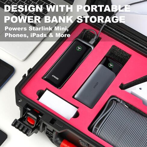 Starlink Mini Case, IP67 Waterproof Hard Travel Carrying Case for Starlink Mini with In-Case Operation for Outdoor Travel and Camping in Saudi Arabia