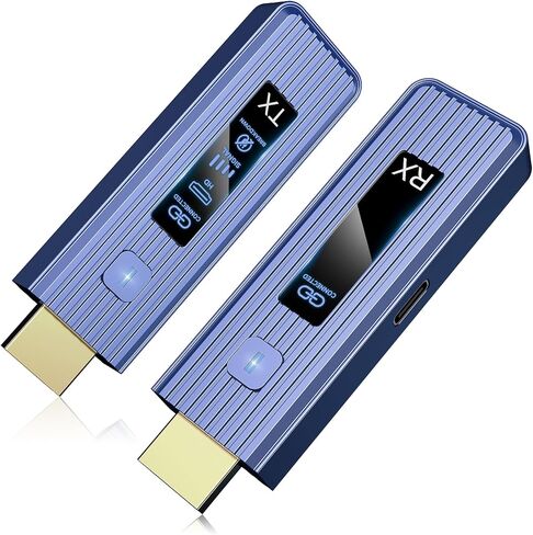 2026 𝐍𝐞𝐰-𝐆𝐞𝐧 Wireless HDMI Transmitter Receiver, 4K Decoding & 1080P LED Display, 326FT/110M Long Range Zero Latency, 5.8G+2.4G for Audio to Monitor from PC/Projector/TV Box in Saudi Arabia