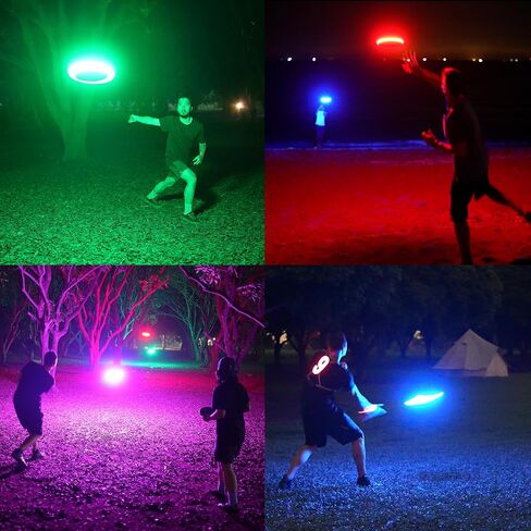 TOSY Flying Disc - 16 Million Colors RGB or 36 LEDs, Extremely Bright, Smart Modes, Camping Essentials for Teens/Kids/Adults/Men/Boys/Girls, Auto Light Up, Rechargeable, Waterproof, 175g in Saudi Arabia