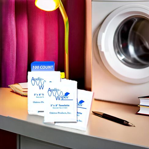 Audio Wipes | 100 Individually Wrapped Cleaning Wipes | Alcohol-Free, Fast-Drying, Safe for Xbox/PlayStation Controllers, Headphones, Earbuds, Monitors & More – Ideal for Gamers! in Kuwait